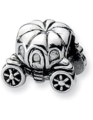 Sterling Silver Reflection Beads Collection Pumpkin Carriage Bead Charm 4mm Hole (fits 3mm European Style Charm Bracelets)
