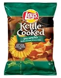 Lay's Kettle Cooked Extra Crunchy Potato Chips, Jalapeno, 1.375-Ounce Bags (Pack of 60)