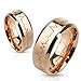 Jinique STR-0200 Heartbeat Laser Etched Stainless Steel Rose Gold IP Band Ring