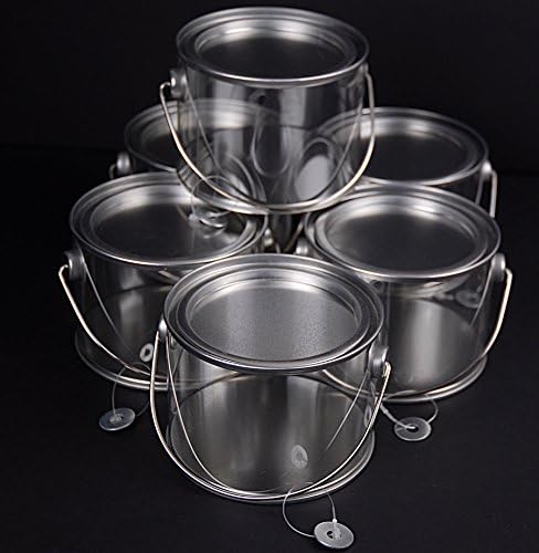 Clear Plastic Pails 3x4" Pack of 6