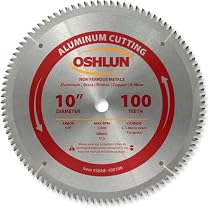 Oshlun SBNF-100100 10-Inch 100 Tooth TCG Saw Blade with 5/8-Inch Arbor for Aluminum and Non Ferrous Metals