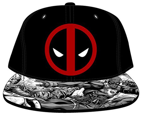 Deadpool Action Bill Snapback Hat Size ONE SIZE Deadpool Action Bill Snapback Hat Size ONE SIZE