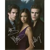 Vampire Diaries Signed 8x10 Paul Wesley Ian Somerhalder Nina Dobrev #2