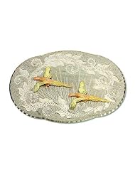 Landstroms Black Hills Gold and Silver Pheasant Belt Buckle - BB826SS