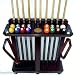 10 Cue & Pool Ball Set Floor Rack - Holder Mahogany Finish