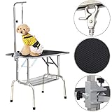 Goplus® 35''x30'' Large Portable Pet Dog Cat Grooming Table Dog Show W/ Mesh Tray