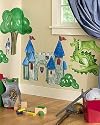 WALLIES Big Murals Medieval Times Knight Castle 7 pc