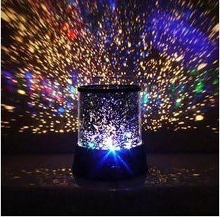 Idani LED Night Light Projector Lamp, Colorful Star Light, Bedside Lamp for room with USB Cable