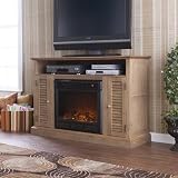 Fox 48" TV Stand with Electric Fireplace in Weathered Oak