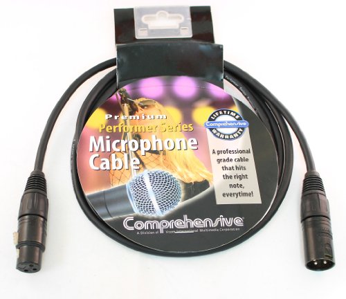Comprehensive Performer Series Lo-Z XLR Microphone Cable with Neutrik Black/Nickel Connectors - 25ft