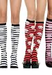 Acrylic Knee High Stocking Socks With Stripes And Skulls