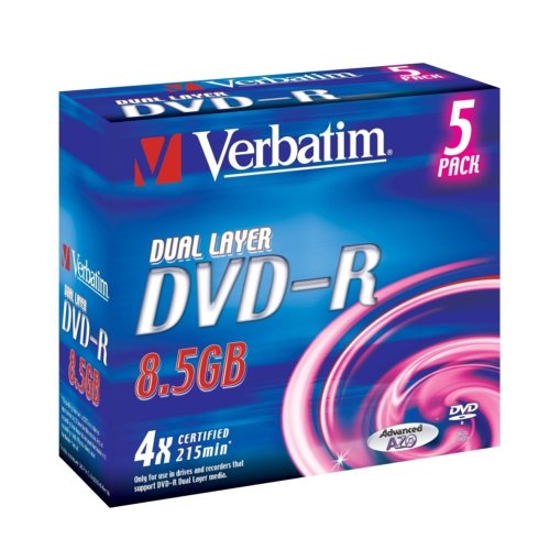 Childrens Toyshop  Computer : Verbatim 43543 DVD-R 8.5GB 4x Double Layer  5 pack, Individually cased