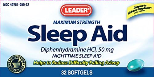 Leader Max Strength Sleep Aid, 32 Softgels Per Box