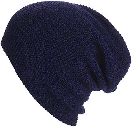 RULIU Unisex-Adult Knitting Beanies Skull Slouchy Baggy Cap Hats (Navy)