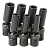 SK Hand Tools 33329 7-Piece 3/8-Inch Drive 6 Point Deep Swivel Fractional Impact Socket Set