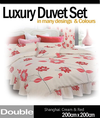 Floral Duvet Bed Set - Shanghai CREAM - Double