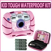 Fisher Price Kid Tough Waterproof Digital Camera (Pink) w/ Accessory Kit