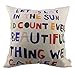 HOSL 6 Pack Cotton Linen Pillow Case Decorative Cushion Cover (NO Pillow)