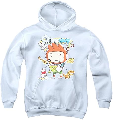 Scribblenauts Scribble Things Big Boys Pullover Hoodie WHITE SM