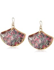 Devon Leigh Rainbow Jasper Fan in 24k Gold Foil Earrings