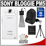 Sony Bloggie MHS-PM5 1080 HD Video Snap Camera Camcorder (White) + 8GB Card + Case + Accessory Kit