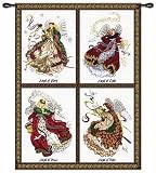 Review ArtExpression  / Celestial Angel - Artist: Laine Gordon - Fabric Size: 26.00 by 34.00 inches Wall Tapestry with hanging rods and tassels included