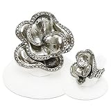 Silvertone with Rhinestones Stretch Fashion Ring 51TEl%2BH HhL. SL160 Silvertone with Rhinestones Stretch Fashion Ring