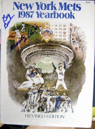 1987 New York Mets Yearbook revised Autographed/Hand Signed by Keith Hernandez, Bill Buckner & Mooki