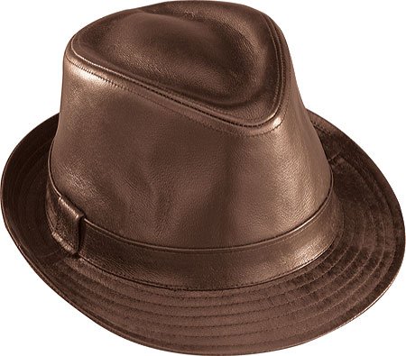 Henschels Brown Leather Fedora