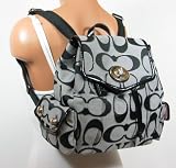 Coach Poppy Signature Sateen Lurex Backpack Moonlight - Coach 16696BW