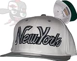 New York White/Black Script Snapback Hat Cap