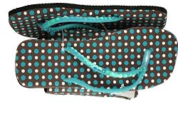 TTT - Teal Dotted Sandals with Matching Tote