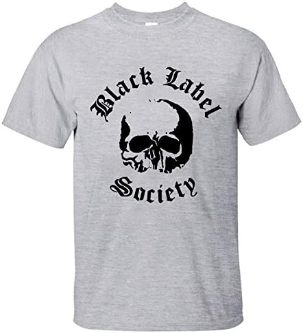 XNANA Men's Black Label Society Logo Round Collar Short Sleeves T-Shirt grey M