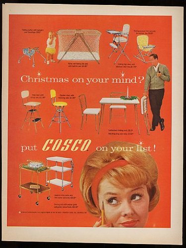 1961 Cosco Kitchen & Baby Furniture Christmas Print Ad (10660)