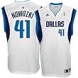 Dirk Nowitzki Jersey: adidas White Replica #41 Dallas Mavericks Jersey