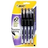 BIC Z4 Needle Point Roller .5mm Pen - Black, Six - 4 Count Packs (24 Pens)