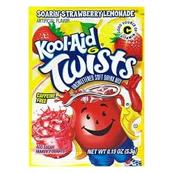 Kool-Aid Twists Soarin' Strawberry Lemonade Unsweetened Soft Drink Mix, 0.19-Ounce Packets (Pack of 96)