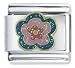 Jewelry : Blue And Pink Flower Italian Charms