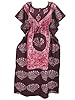 Red Batik Printed Kaftan Cotton Lounge Wear Caftan Boho Dress for Womens Xxl