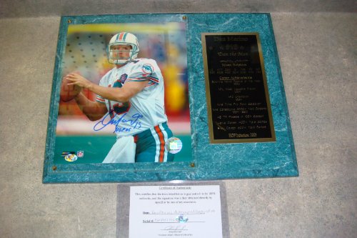 Dan Marino Autographed Miami Dolphins Career Statistics Wall Plaque w/ COA