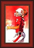 Framed John Elway Stanford Cardinal - Cherry No Mat