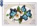 NEW Stained ART Glass Panel MONARCH Azure Blue BUTTERFLY Window