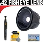 .42x HD Super Wide Angle Panoramic Macro Fisheye Lens + Lenspen + 5 Pc Cleaning Kit + DB ROTH Micro Fiber Cloth For The Nikon 1 V1, J1, V2, J2 Mirrorless Digital Camera Which Have Any Of These (10-100mm) Nikon 1 Lenses