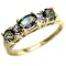 10K Yellow Gold Multi-Stone Mystic Fire Topaz and Diamond Ring