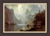 In The Mountains by Albert Bierstadt - Framed Artwork