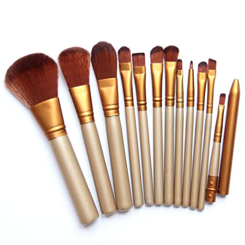 Bestpriceam 12 pcs/set Makeup Brush Set (Gold)
