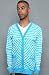 Crooks and Castles The Diagstripe Cardigan in Aqua,Sweaters for Men