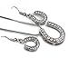 Soulbreezecollection Cowgirl Lucky Western Horseshoe Horse Shoe Charm Pendant Necklace & Earrings 2-piece Set Jewelry