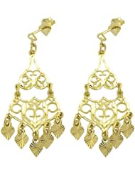 14 Karat Yellow Gold Etruscan Style Dangle Earrings