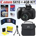 Canon Powershot SX10IS 10MP Digital Camera + 4GB Accessory Kit